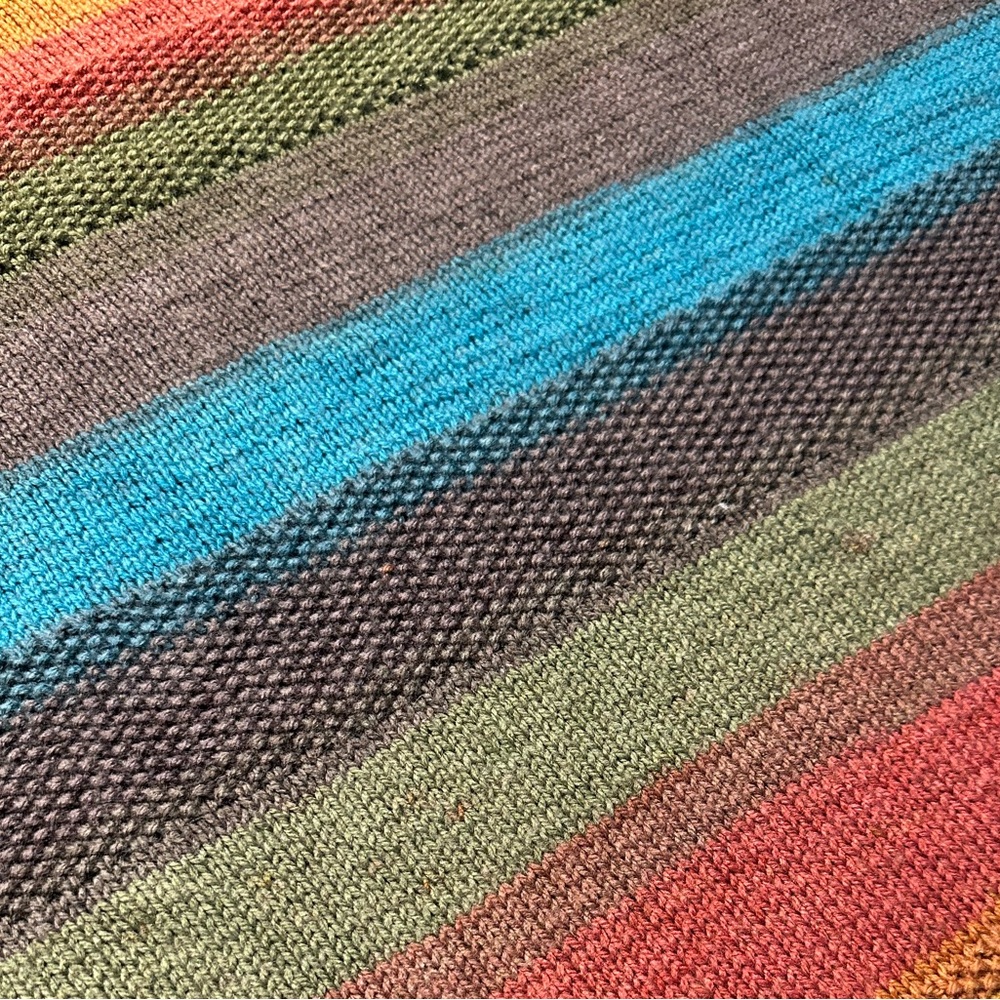Multicolor Striped Knit Throw Blanket - Cozy Home Accent - Picture 4 of 5